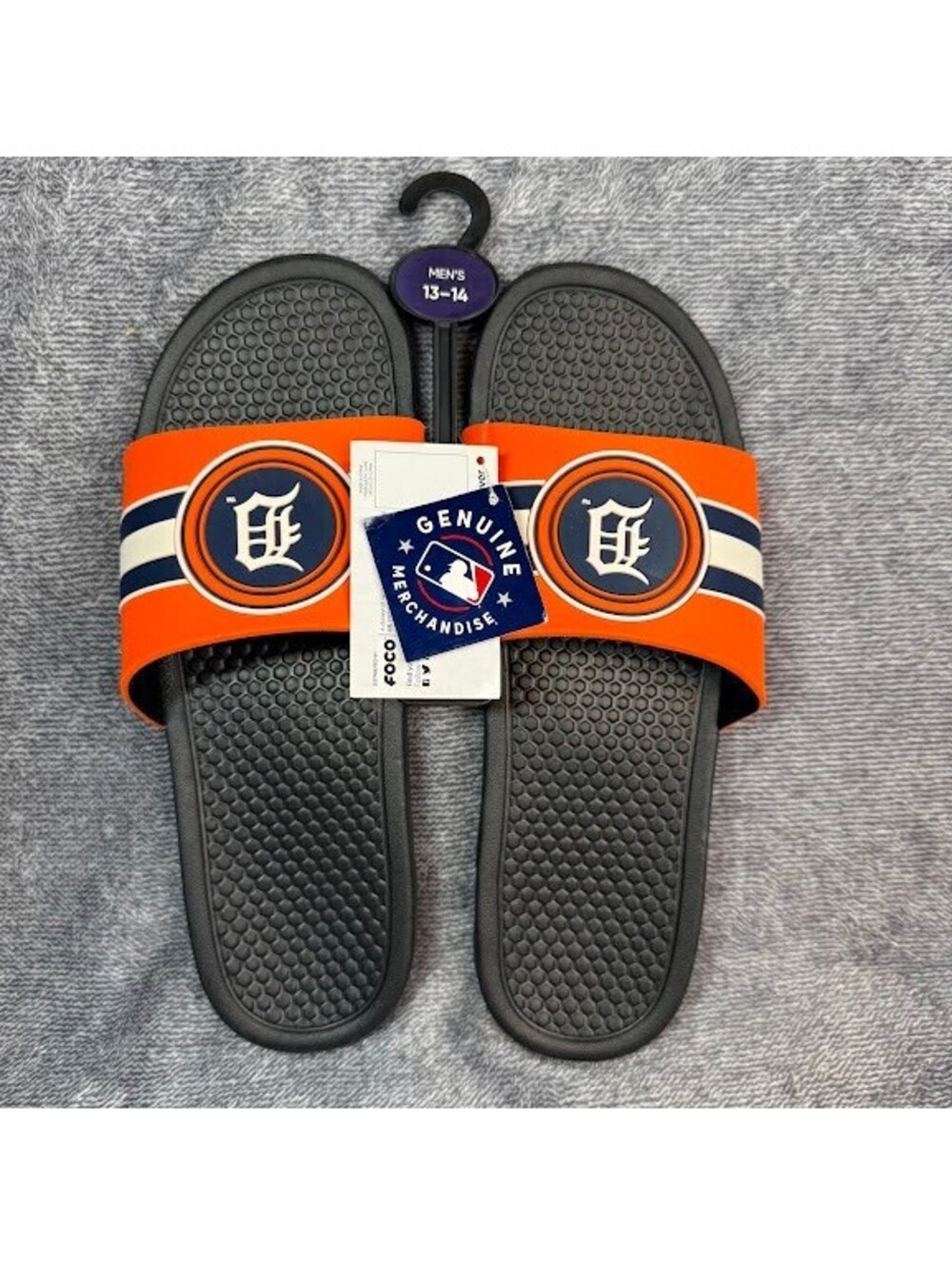 FOCO Detroit Tigers Men’s Slide Sandals Size XL 13-14 MLB Baseball Shoes NWT